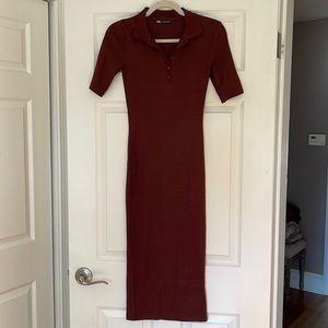Zara ribbed polo dress